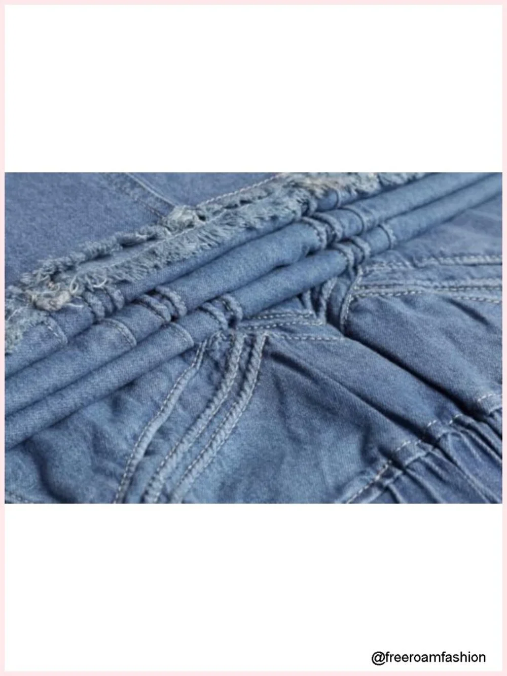 Women's High Waist A-Line Frayed Maxi Denim Skirt with Pockets